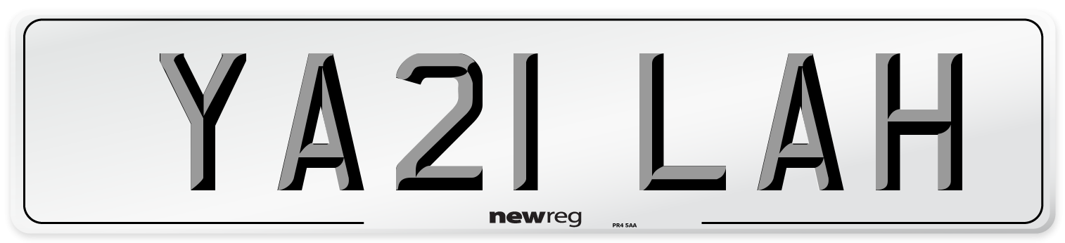 YA21 LAH Number Plate from New Reg